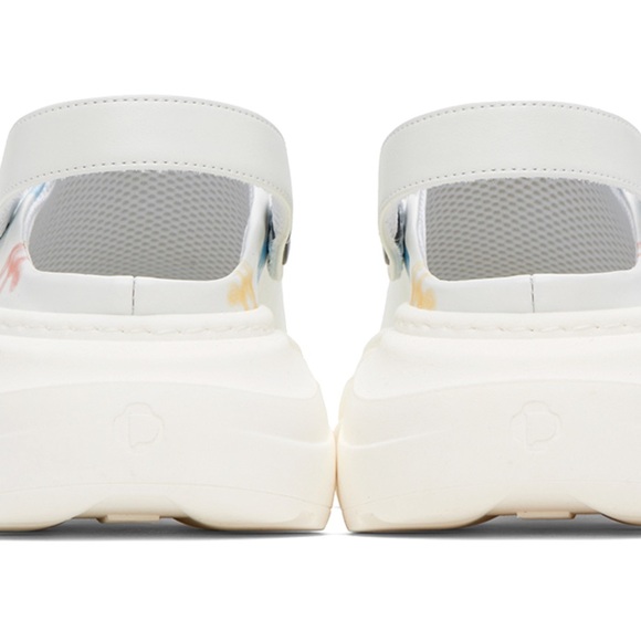 White Clogs with Multicolor Floral Design - Picture 2 of 5